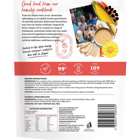 La Zuppa Soup Pouch Chicken & Sweetcorn 500g