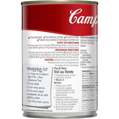 Campbell's Condensed Soup Split Pea & Ham 420g