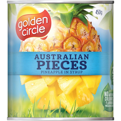 Golden Circle Australian Canned Fruit Tinned Pineapple Pieces In Syrup 450g