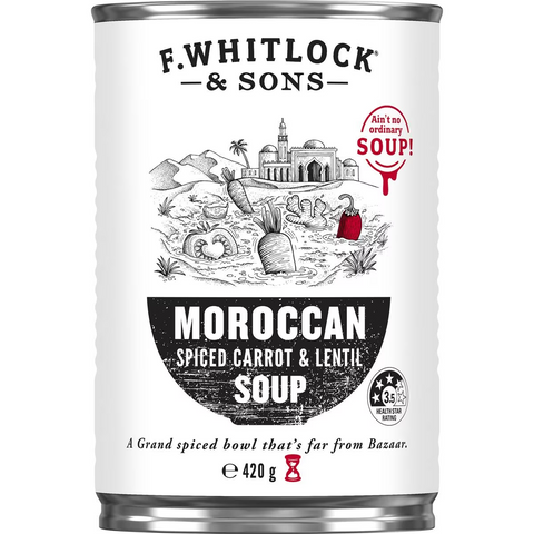 F. Whitlock & Sons Moroccan Spiced Carrot & Lentil Soup 420g