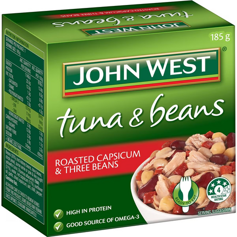 John West Tuna With Roast Capsicum & 3 Beans 185g