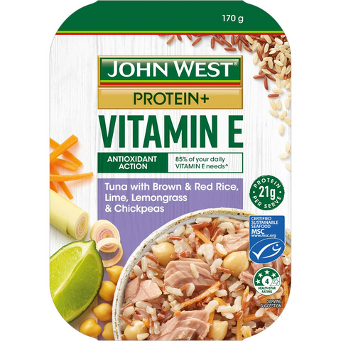 John West Protein+ Vitamin E Tuna Bowl Red Rice Lemongrass& Chickpeas 170g