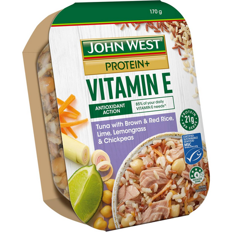 John West Protein+ Vitamin E Tuna Bowl Red Rice Lemongrass& Chickpeas 170g