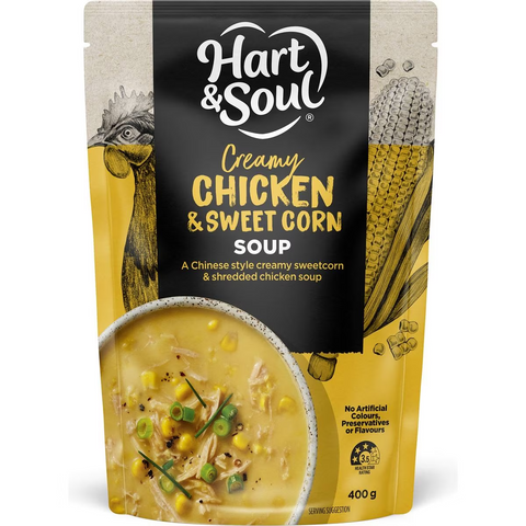 Hart & Soul Chicken & Corn Soup Pouch 400g