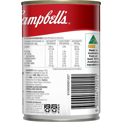 Campbell's Condensed Soup Cream Of Asparagus 420g