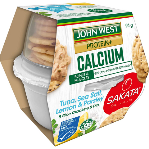 John West Protein+ Calcium Tuna Sea Salt Lemon & Parsley With Crackers 94g