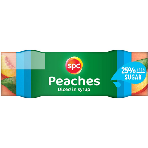 Spc Less Sugar Diced Peaches In Juice Fruit Cups 4 X 120g