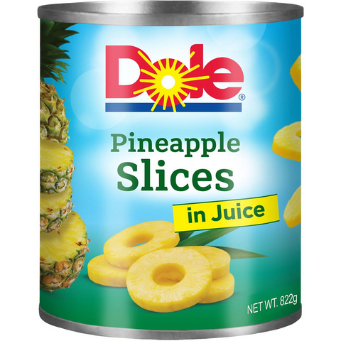 Dole Pineapple Slices In Juice 822g