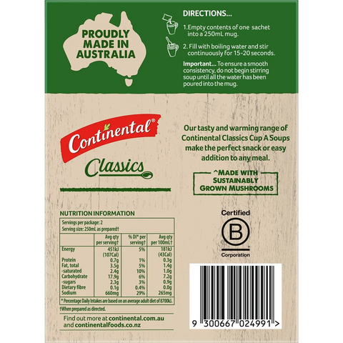 Continental Classics Cup A Soup Creamy Mushroom With Croutons 50g