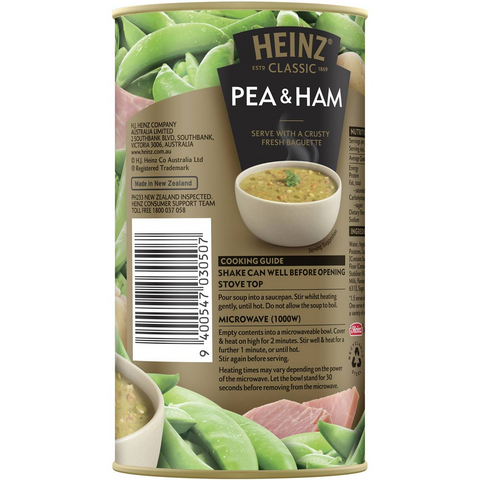 Heinz Classic Pea & Ham Soup Canned Soup Ready Meals 535g