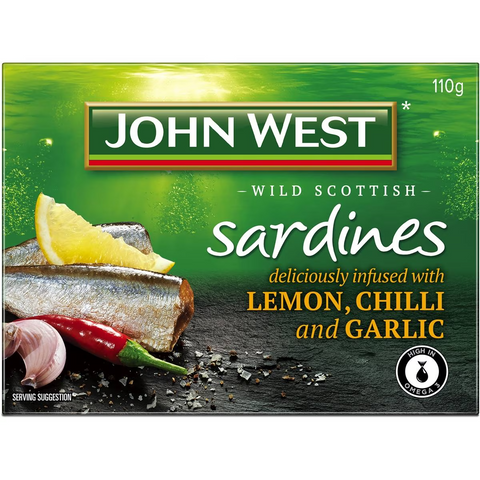 John West Wild Brisling Sardines With Lemon Garlic & Chilli 110g