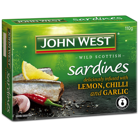 John West Wild Brisling Sardines With Lemon Garlic & Chilli 110g