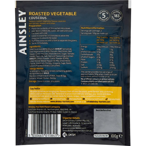 Ainsley Harriott Cous Cous Roasted Vegetable 100g