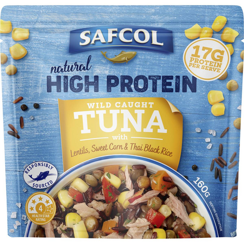 Safcol Tuna Pouch Lentils & Black Rice 160g