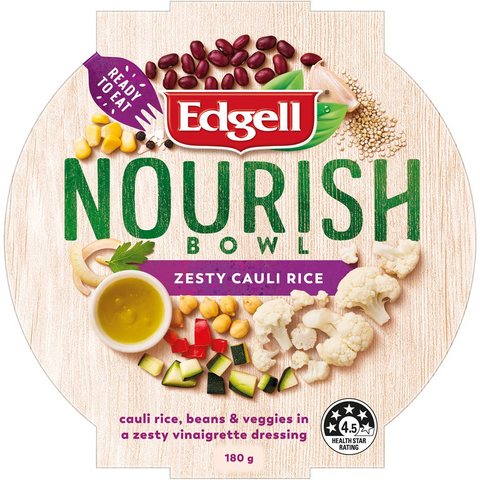 Edgell Nourish Bowl Zesty Cauli Rice Salad With Beans And Veggies 180g