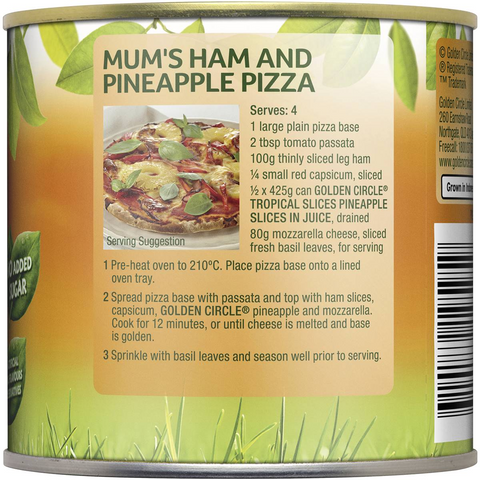 Golden Circle Tropical Pineapple Slices Tinned Canned Fruit In Juice 425g