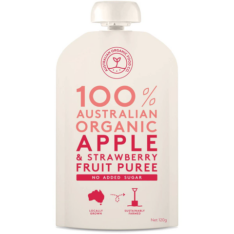 Australian Organic Food Co Fruit Puree Apple & Strawberry 120g