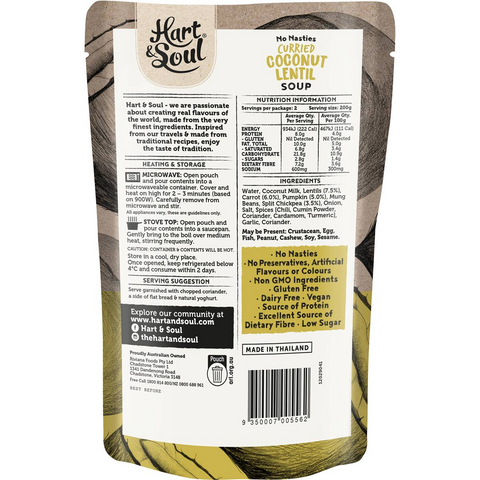 Hart & Soul Coconut & Lentil Soup 400g