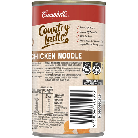 Campbell's Country Ladle Soup Chicken Noodle 500g