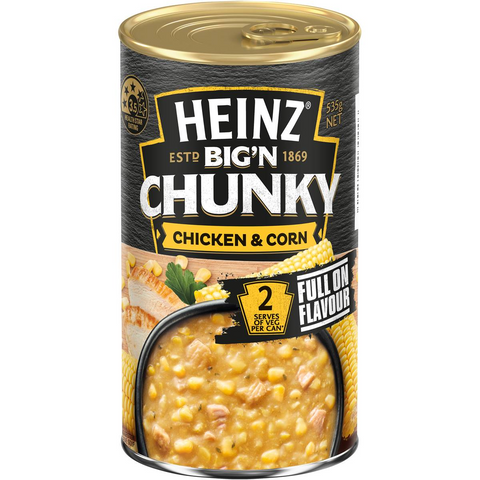 Heinz Big N Chunky Chicken & Corn Soup Tinned Ready Meals 535g