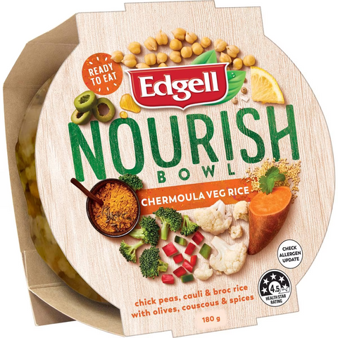 Edgell Nourish Bowl Cherm Veg Rice Salad Chickpeas, Cauli & Broc 180g