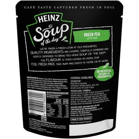 Heinz Soup Of The Day Green Pea With Ham Soup Pouch 430g