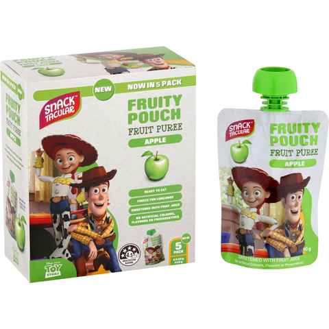 Snacktacular Fruity Pouch Puree Apple 90g X 5 Pack