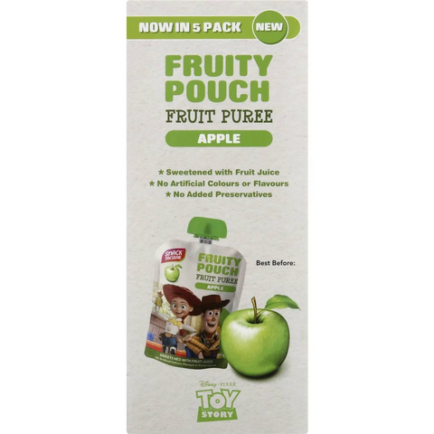 Snacktacular Fruity Pouch Puree Apple 90g X 5 Pack