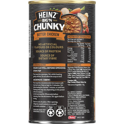 Heinz Big N Chunky Butter Chicken Soup Ready Meals 535g