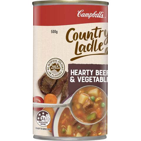 Campbell's Country Ladle Soup Hearty Beef & Vegetable 500g