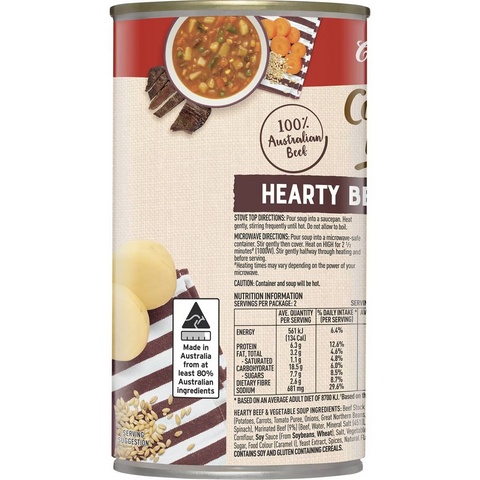 Campbell's Country Ladle Soup Hearty Beef & Vegetable 500g