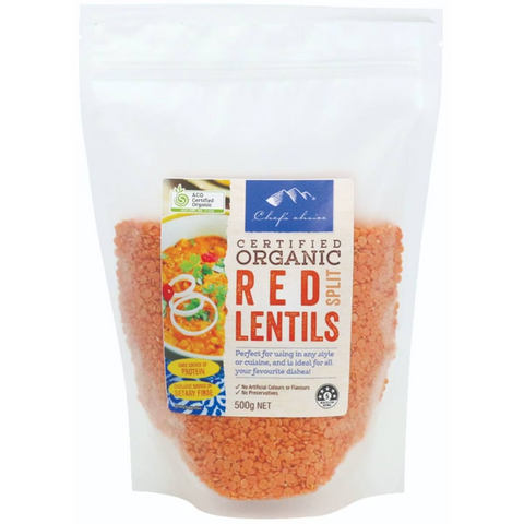 Chef's Choice Organic Split Red Lentils 500g