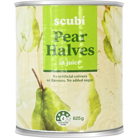 Scubi Pear Halves 825g