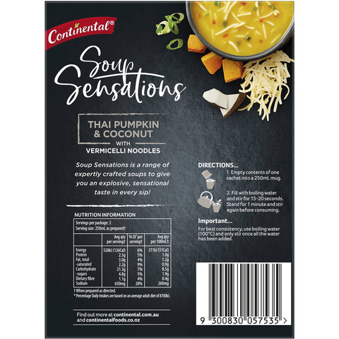 Continental Soup Sensations Thai Pumpkin & Coconut Serves 2 62g