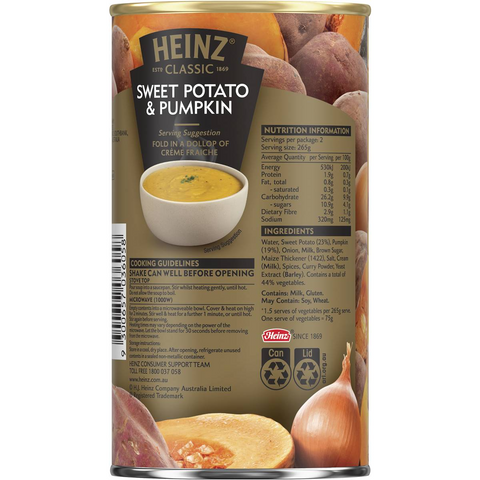 Heinz Classic Sweet Potato & Pumpkin Soup Vegetarian Ready Meals 535g