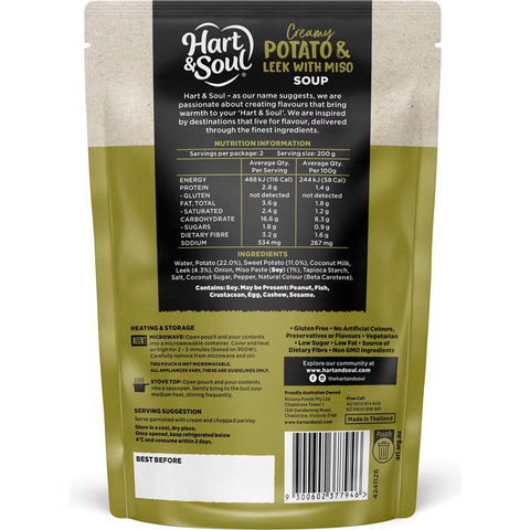 Hart & Soul Potato & Leek With Miso Soup 400g