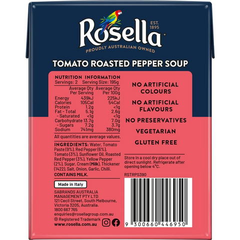 Rosella Tomato Roasted Pepper Soup 390g