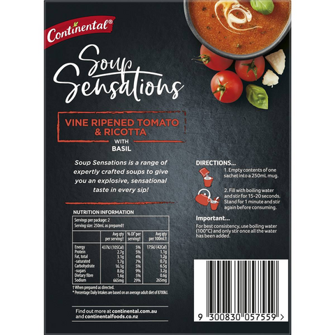 Continental Soup Sensations Vine Ripened Tomato & Ricotta Serves 2 54g