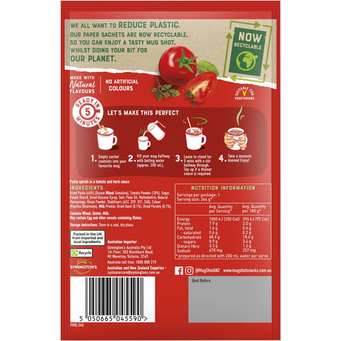 Mug Shot Tomato & Herb Pasta 64g