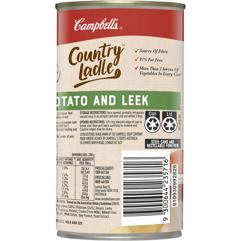 Campbell's Country Ladle Soup Potato & Leek 505g