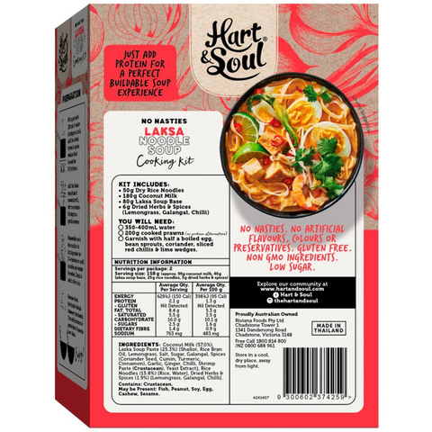 Hart & Soul Laksa Noodle Soup Cooking Kit Serves 2 316g