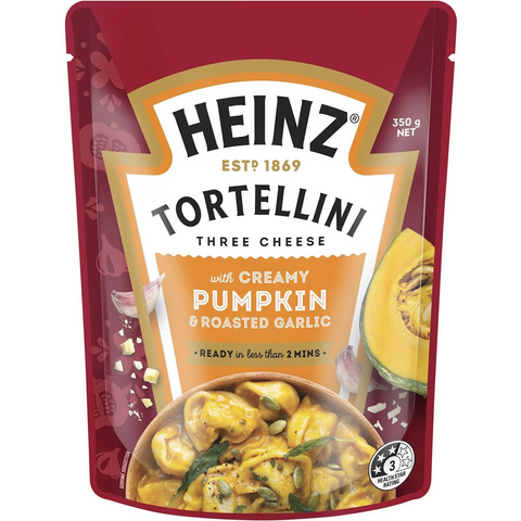 Heinz Tortellini Three Cheese Pasta With Creamy Pumpkin & Garlic 350g