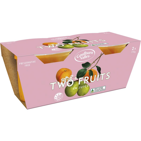 Goulburn Valley Two Fruits In Juice Fruit Cups 2 X 170g