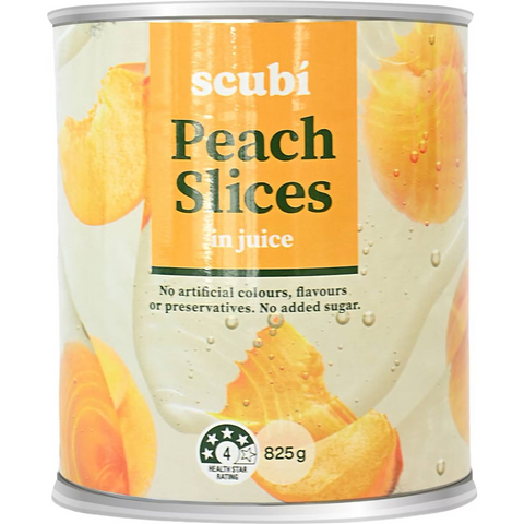 Scubi Peach Slices 825g