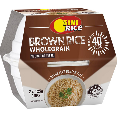 Sunrice Microwave Brown Rice Cup 125g X 2 Pack