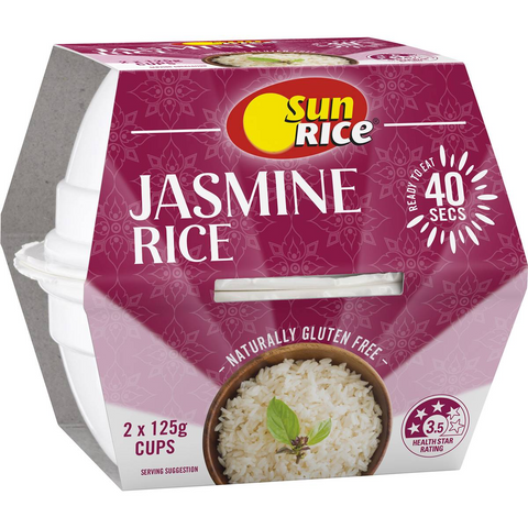 Sunrice Microwave Jasmine Rice Cup 125g X 2 Pack