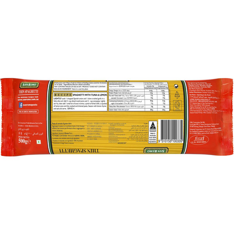 San Remo Thin Spaghetti No. 4 500g