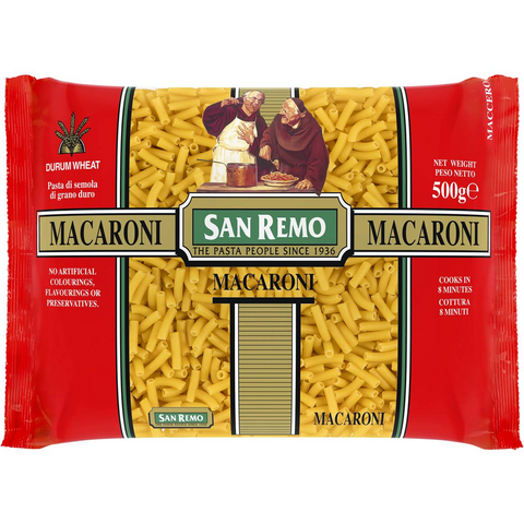 San Remo Macaroni Pasta No 38 500g