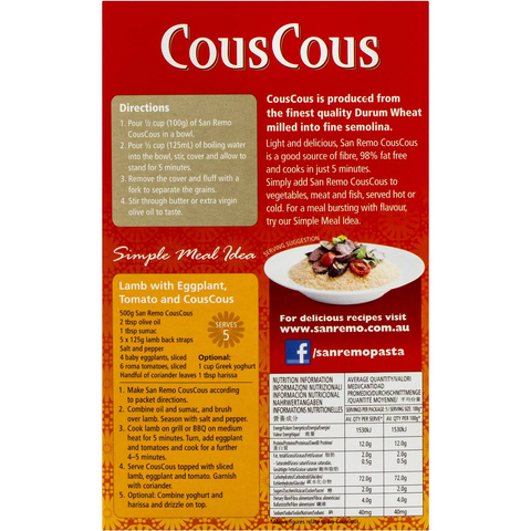 San Remo Cous Cous Medium Grain 500g