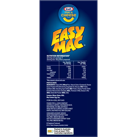 Kraft Easy Mac & Cheese Macaroni Pasta Classic Cheese Noodles 560g